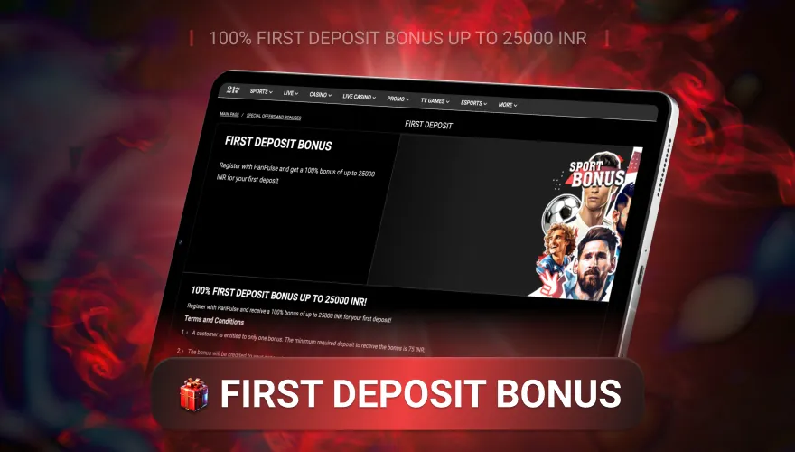 bonus on first deposit for users